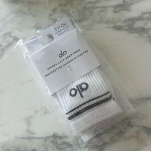 ALO Yoga White and Black Half-Crew Socks